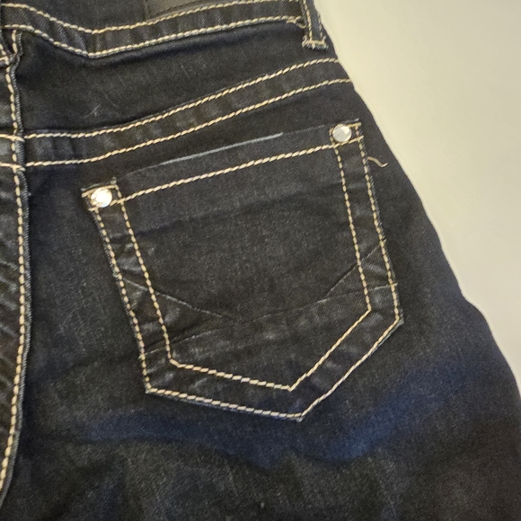 Daytrip Lynx Skinny Crop Black Embellished Jeans Sz. 24 - Picture 8 of 9